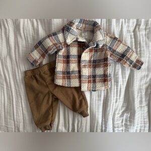 Carter's Soft Plaid Sherpa Jacket and pants